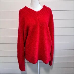 Aerie Red V-Neck Sweater